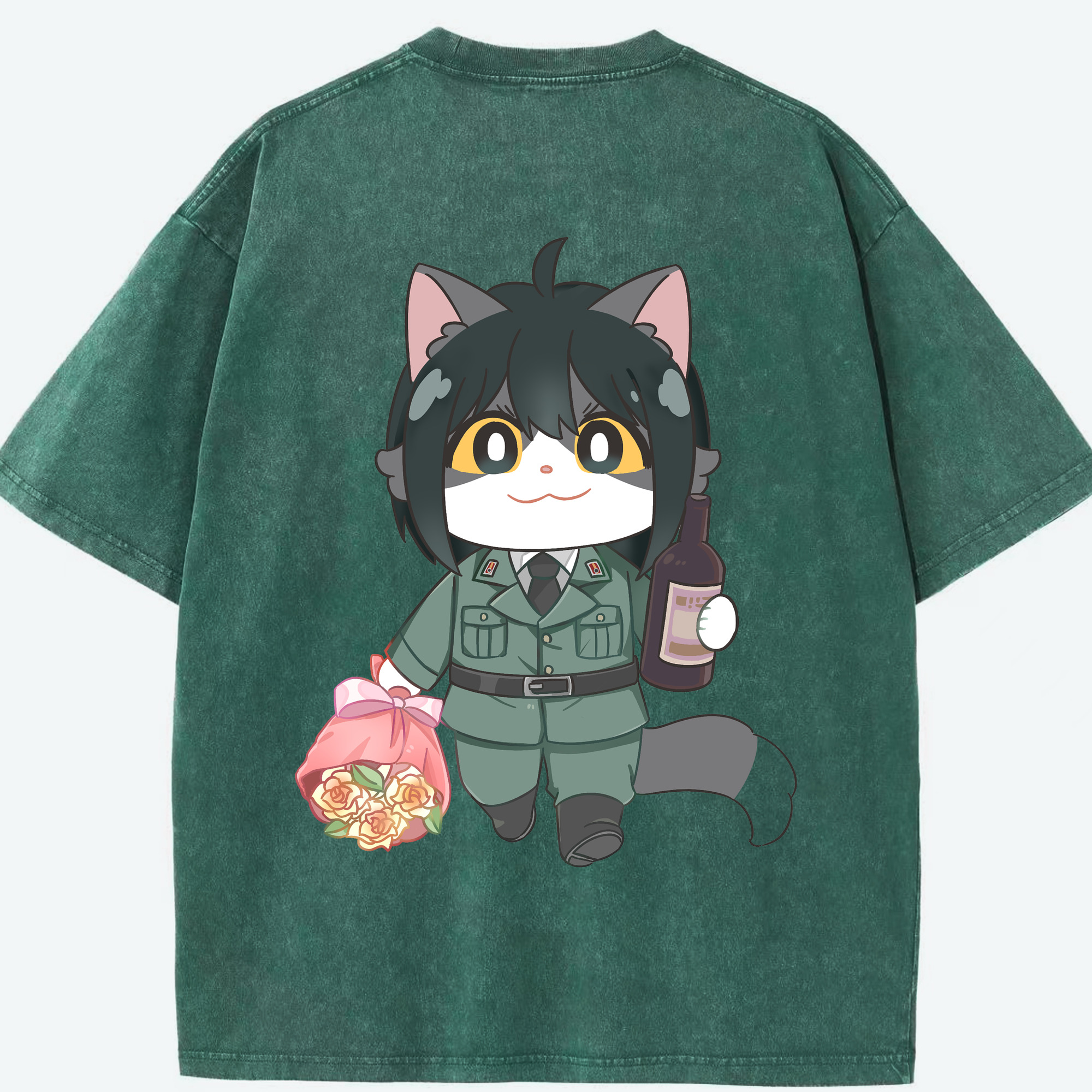 （画像用） SPY×FAMILY间谍家家酒 綿100% ヴィンテージ風 半袖Tシャツ（背面プリント）